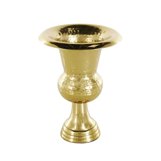 11" Gold Textured Metal Vase